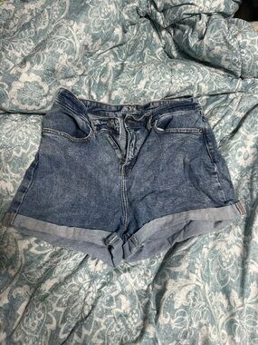 wild fable Blue Rolled-Hem Denim Shorts